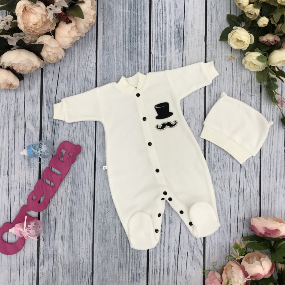 251-В. Комбинезон с шапкой, хлопок 80% велюр 20% ПЭ