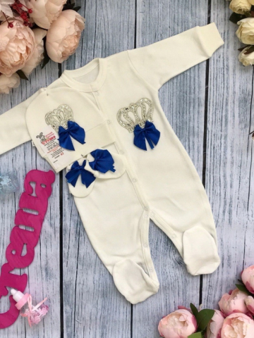 Купить оптом 166. Комбинезон с шапкой и царапками,100% хлопок интерлок в Ухте