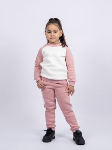 314-ПУ. Свитшот + Штаны, пудра, хлопок 65%, 35% ПЭ, 3-х нитка (начес) 80,86,92,98,104