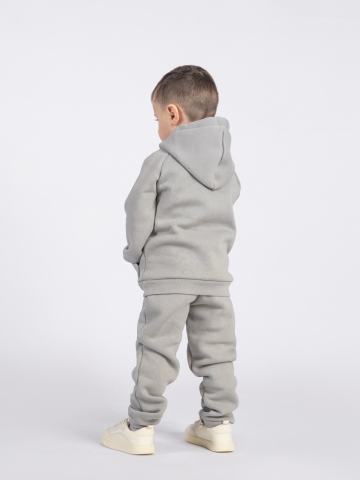 296-С. Свитшот с капюшоном  + Штаны, хлопок 65%, 35% ПЭ, 3-х нитка (начес) серый  98,104,110,116