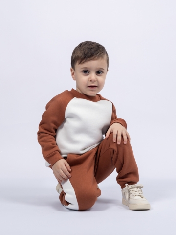 314-Ш. Свитшот + Штаны, шоколад, хлопок 65%, 35% ПЭ, 3-х нитка (начес) 98,104,110,116